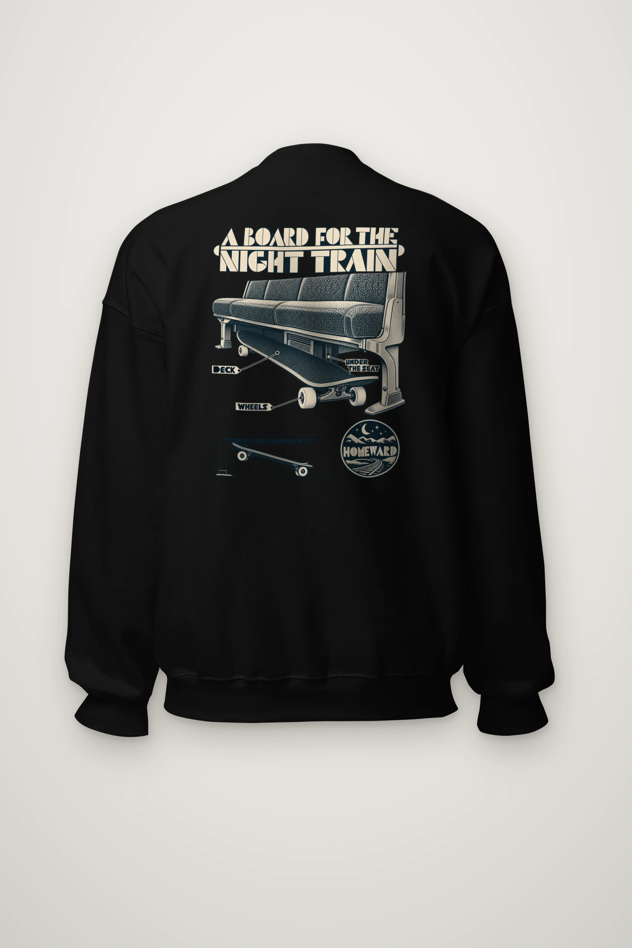 "A Board for the Night Train" Heavy Blend Unisex Crewneck Sweatshirt