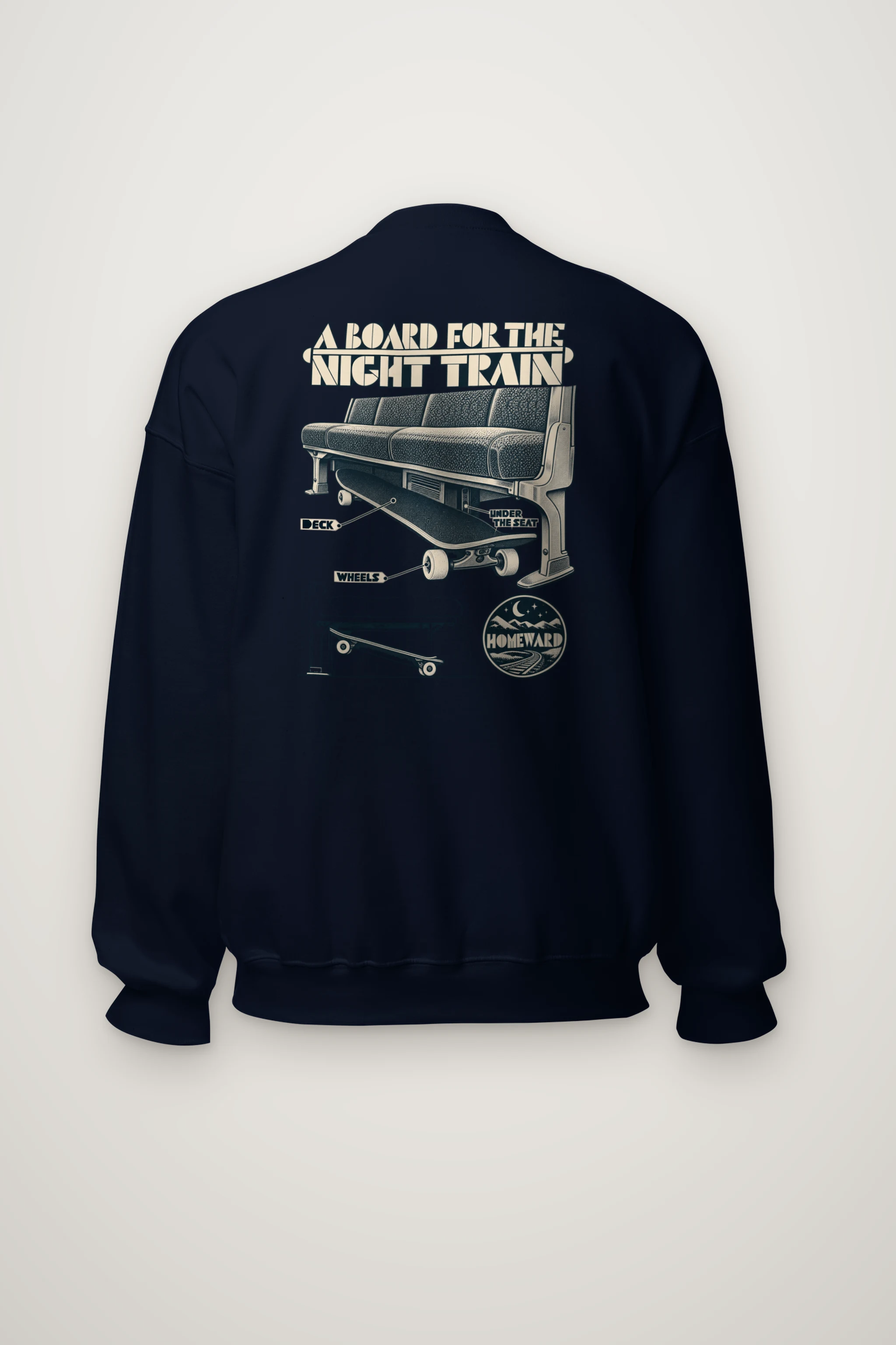"A Board for the Night Train" Heavy Blend Unisex Crewneck Sweatshirt