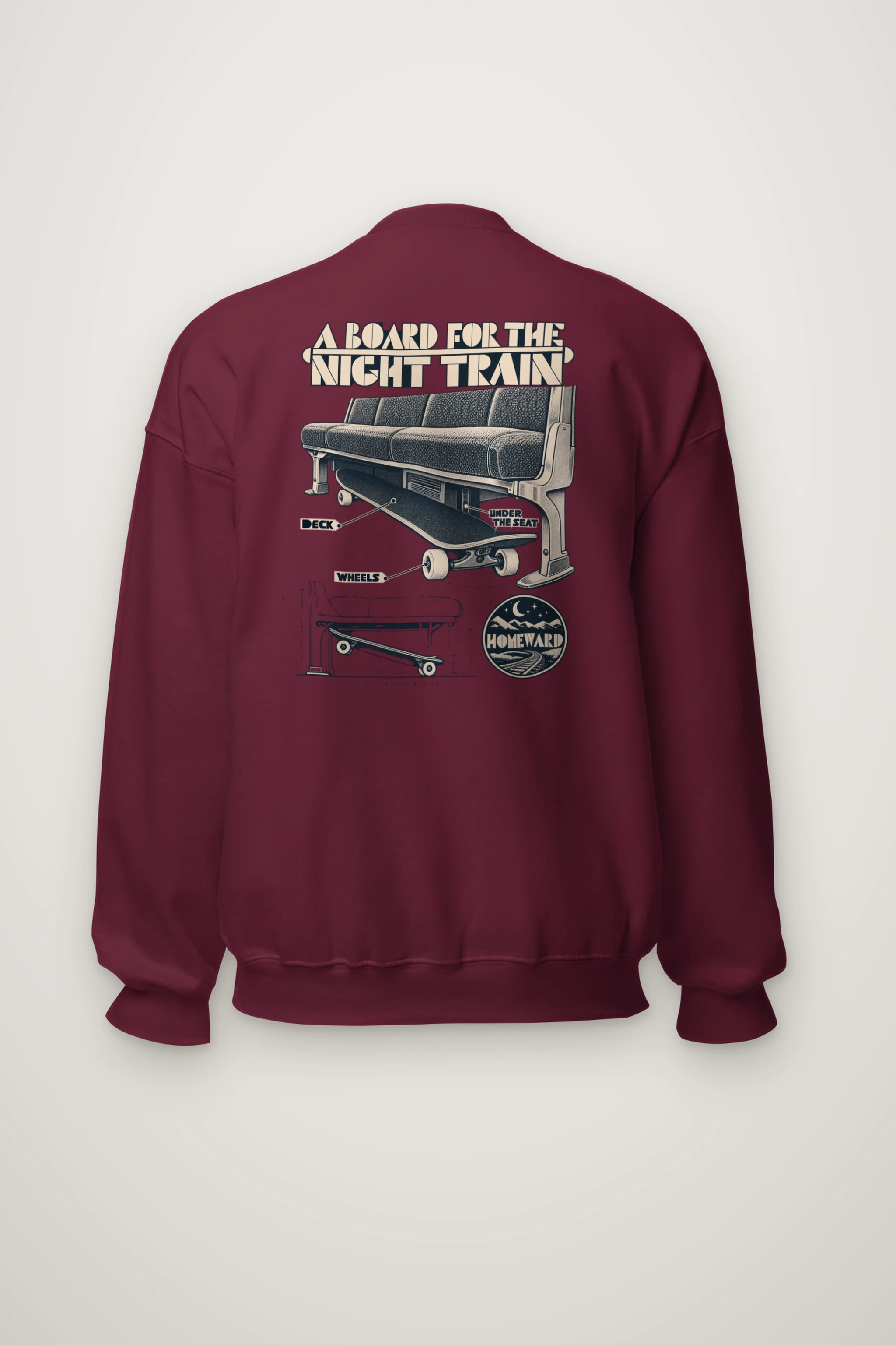 "A Board for the Night Train" Heavy Blend Unisex Crewneck Sweatshirt
