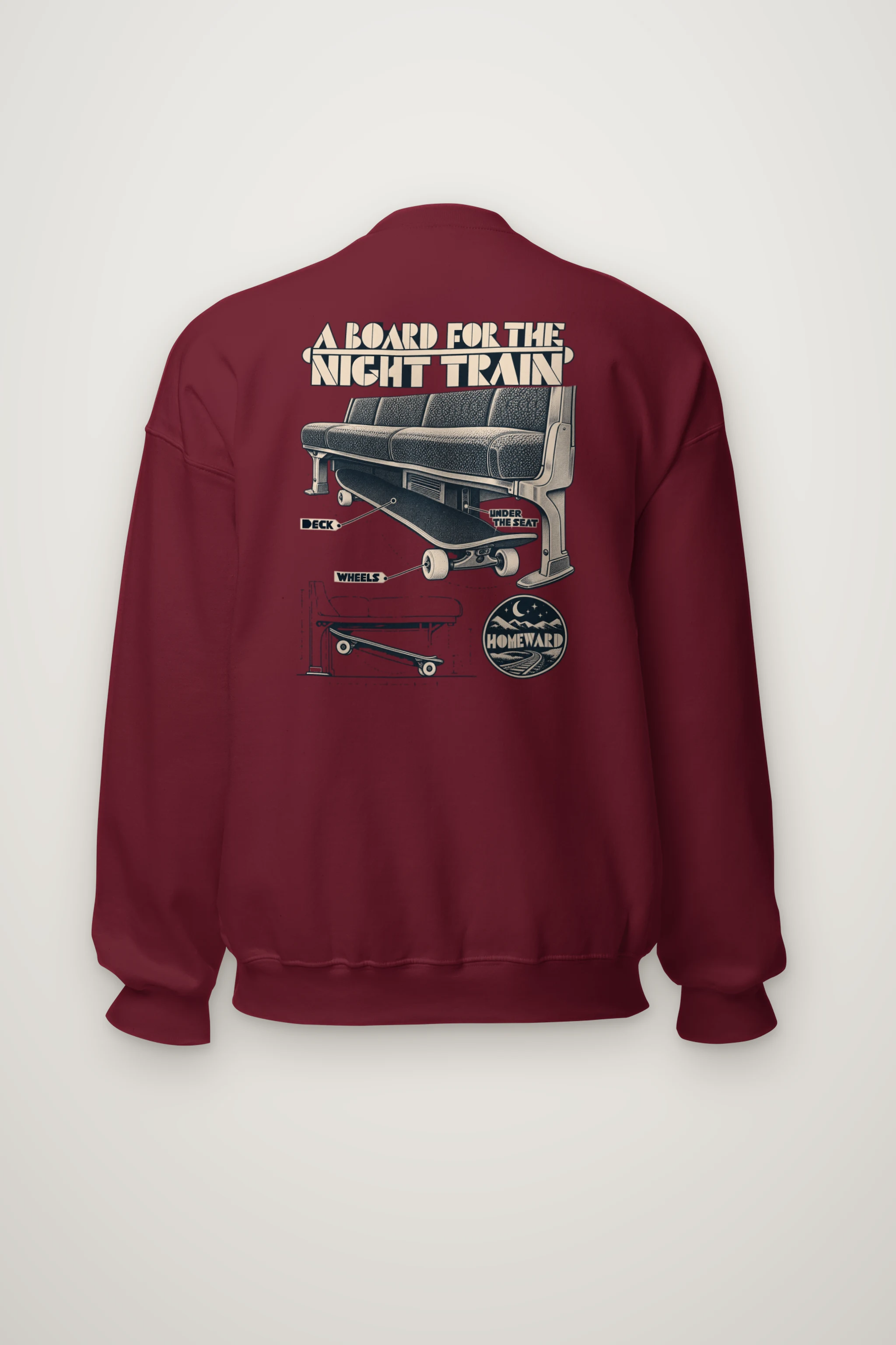 "A Board for the Night Train" Heavy Blend Unisex Crewneck Sweatshirt