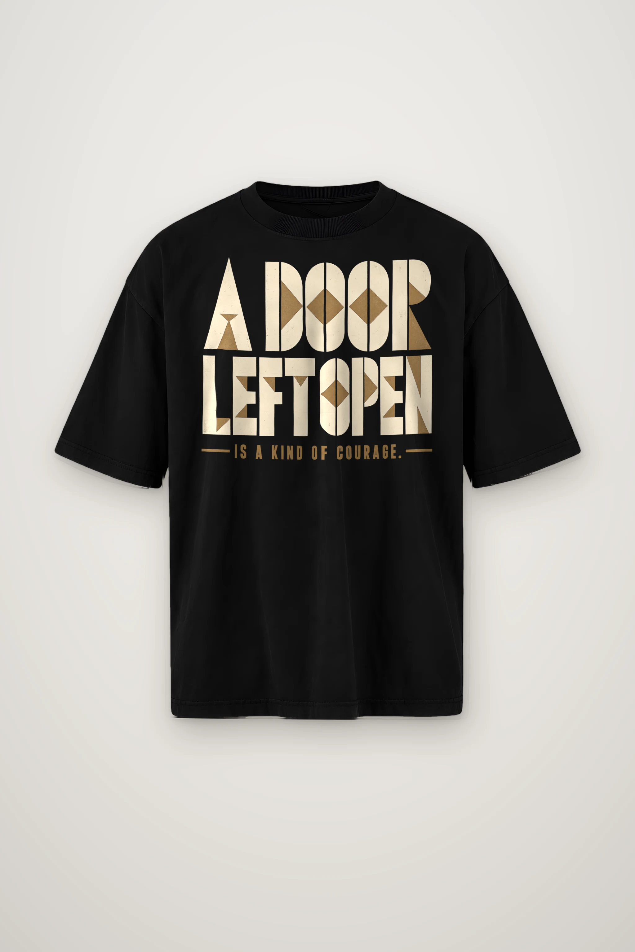 "A Door Left Open" Men's Oversized Heavyweight Crewneck T-Shirt