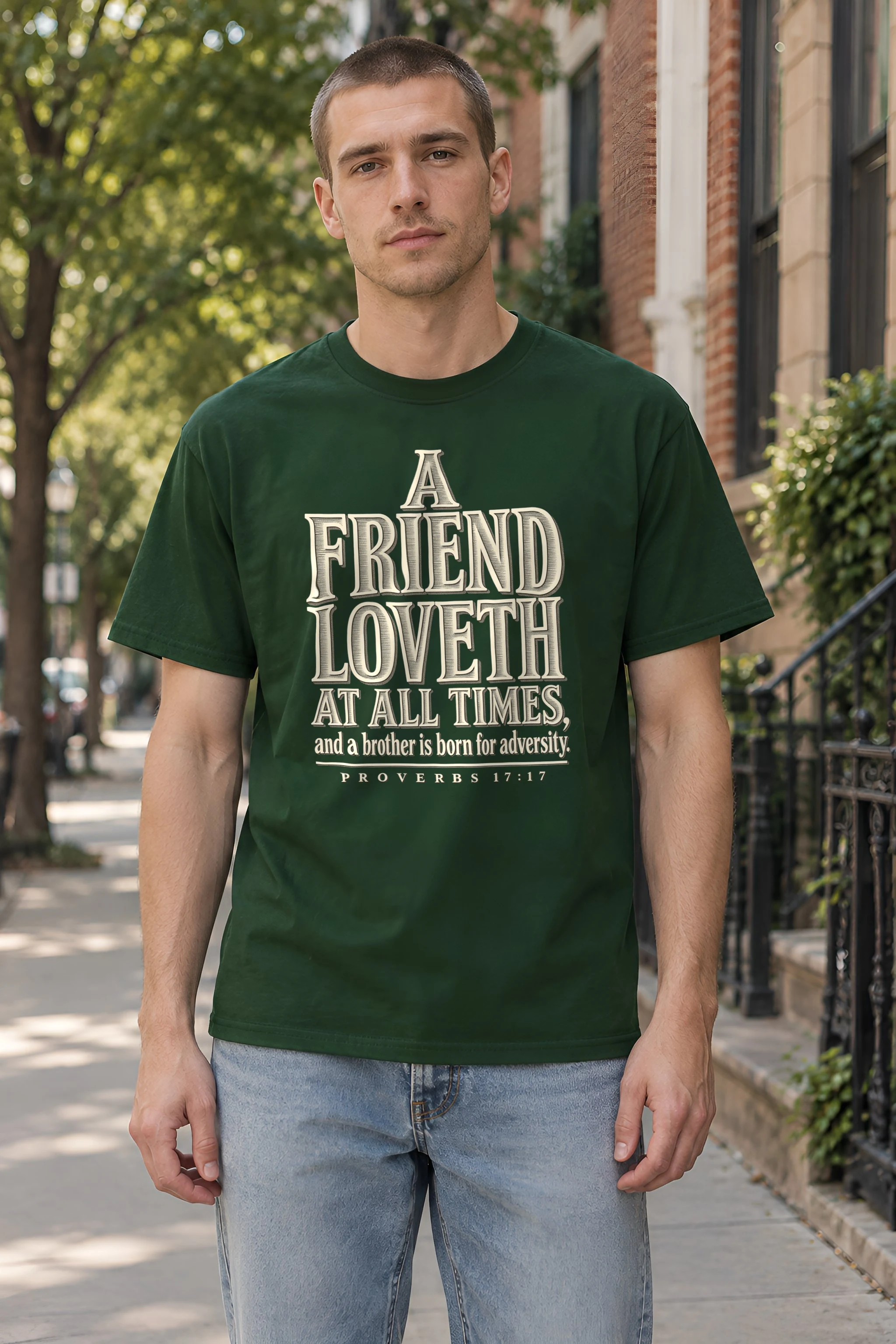 "A Friend Loveth" Heavyweight Unisex Crewneck T-shirt