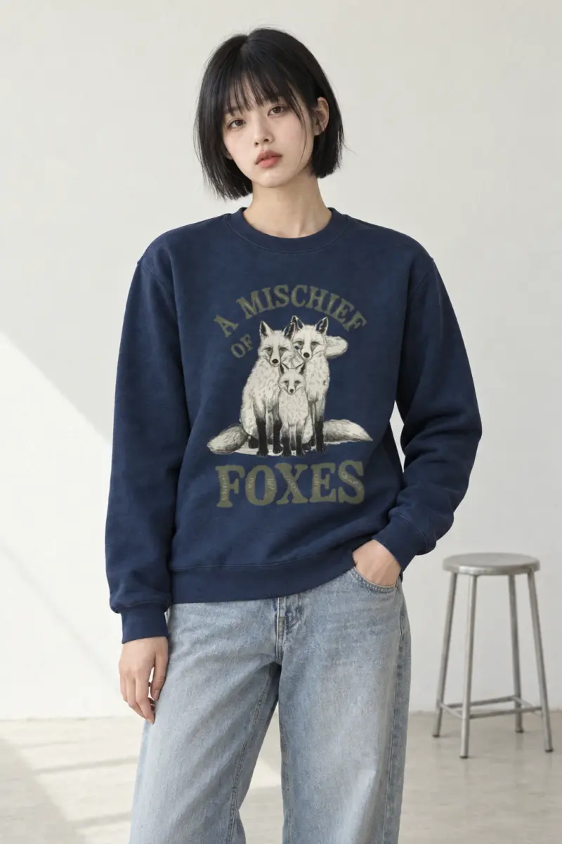"A Mischief of Foxes" Heavy Blend Unisex Crewneck Sweatshirt | Gildan 18000