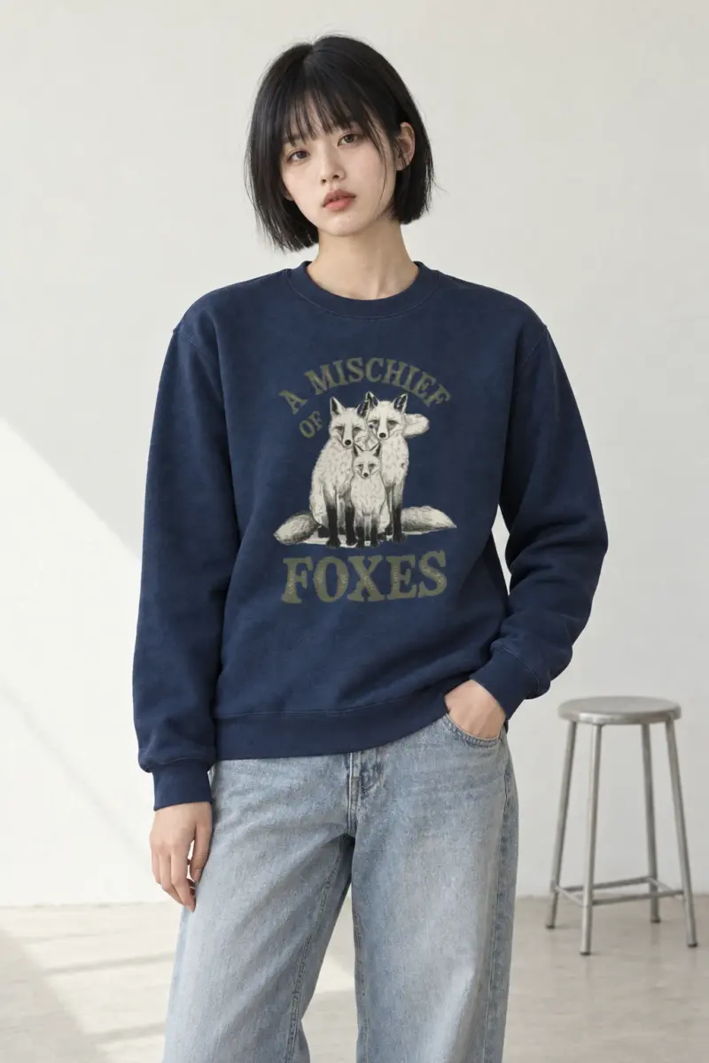 "A Mischief of Foxes" Heavy Blend Unisex Crewneck Sweatshirt