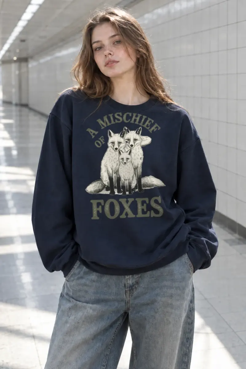“A Mischief of Foxes” Heavy Blend Unisex Crewneck Sweatshirt | Gildan 18000