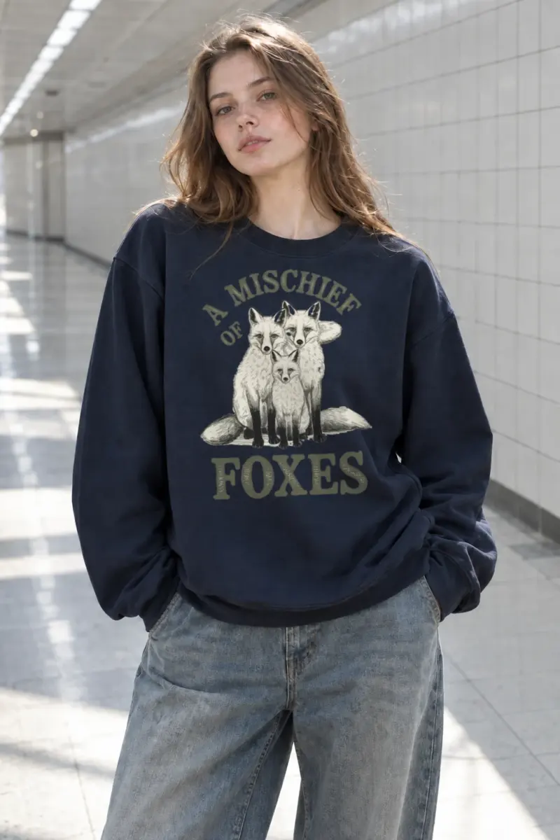 "A Mischief of Foxes" Heavy Blend Unisex Crewneck Sweatshirt | Gildan 18000