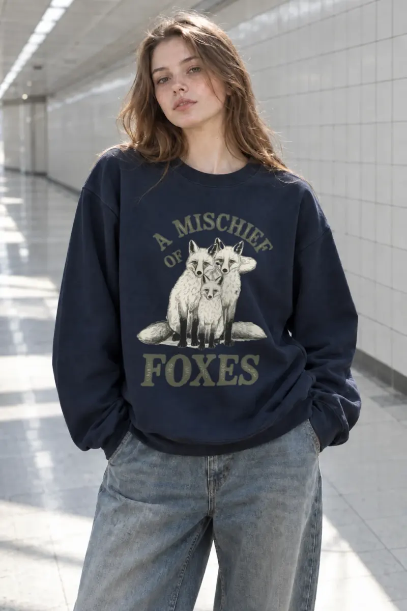"A Mischief of Foxes" Heavy Blend Unisex Crewneck Sweatshirt | Gildan 18000