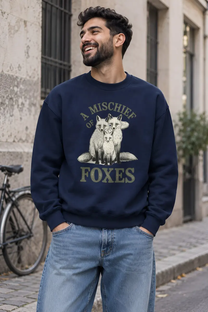 "A Mischief of Foxes" Heavy Blend Unisex Crewneck Sweatshirt