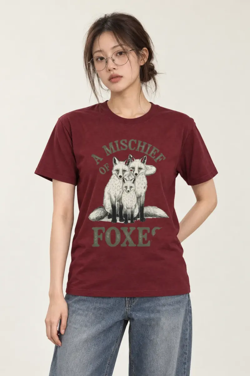 "A Mischief Of Foxes" Heavyweight Unisex Crewneck T-shirt | Gildan 5000