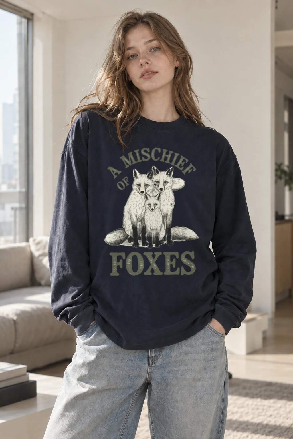 "A Mischief Of Foxes" Unisex Longsleeve T-shirt | Gildan 2400