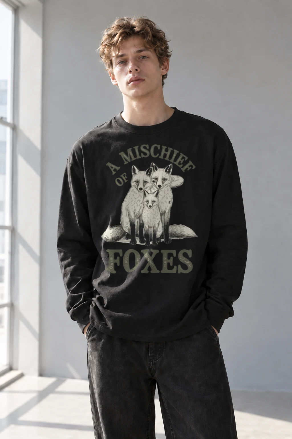 "A Mischief Of Foxes" Unisex Longsleeve T-shirt | Gildan 2400