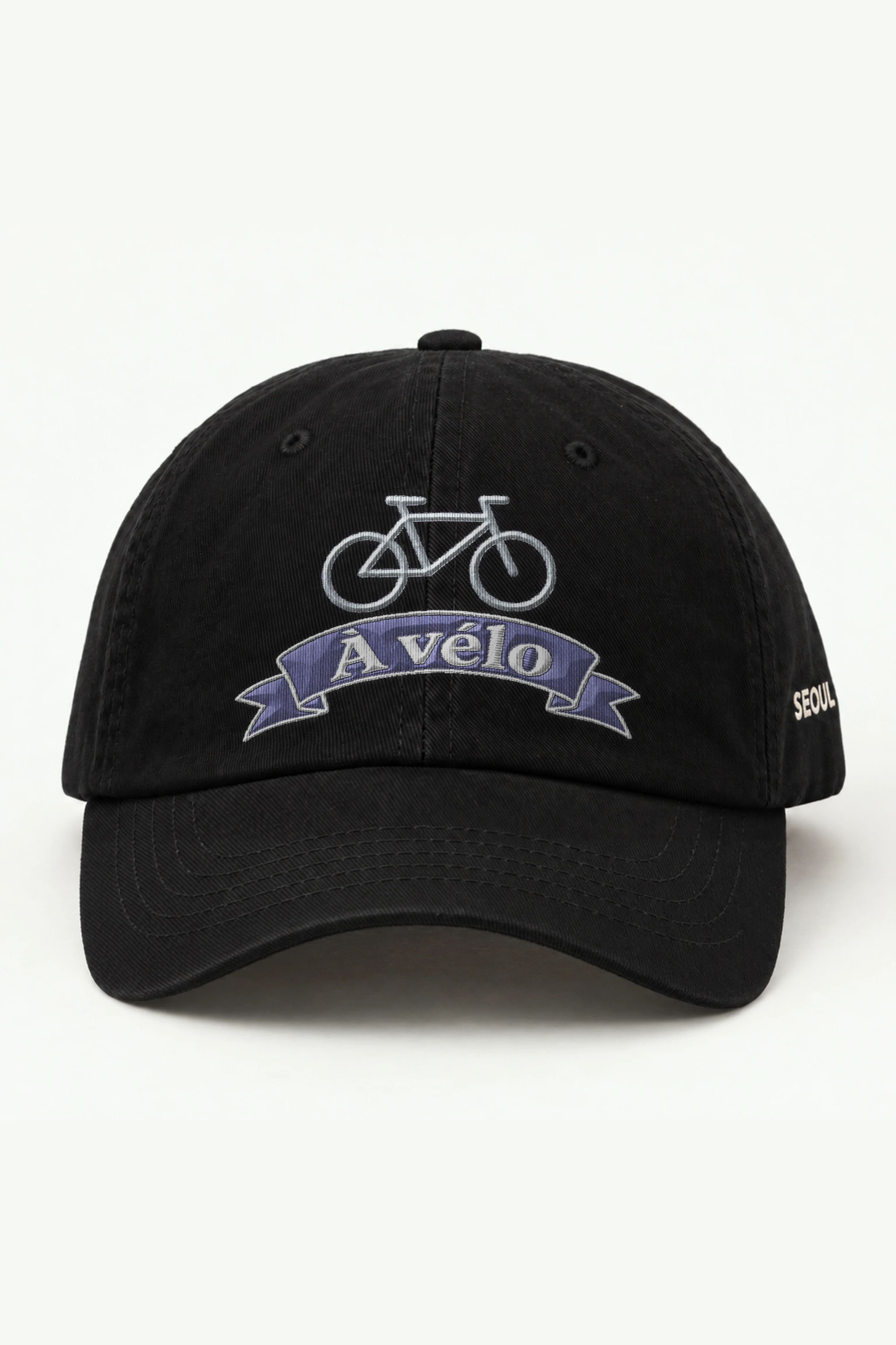 "À Vélo Bicycle" Classic Dad Hat · Embroidered — black/cap-front