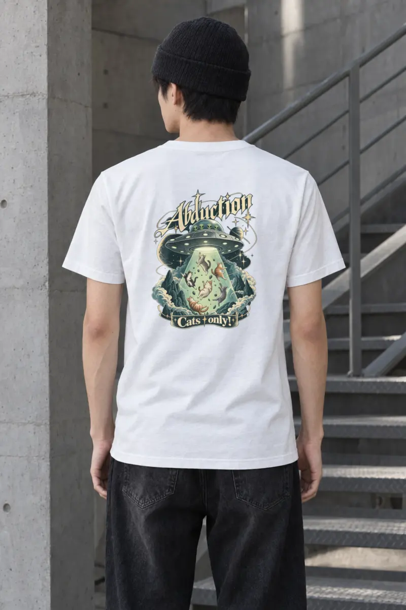 "Abduction Cats" Heavyweight Unisex Crewneck T-shirt