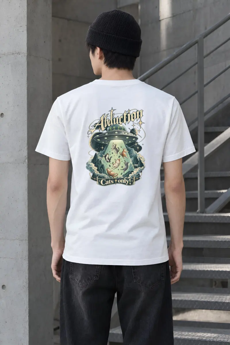"Abduction Cats" Heavyweight Unisex Crewneck T-shirt