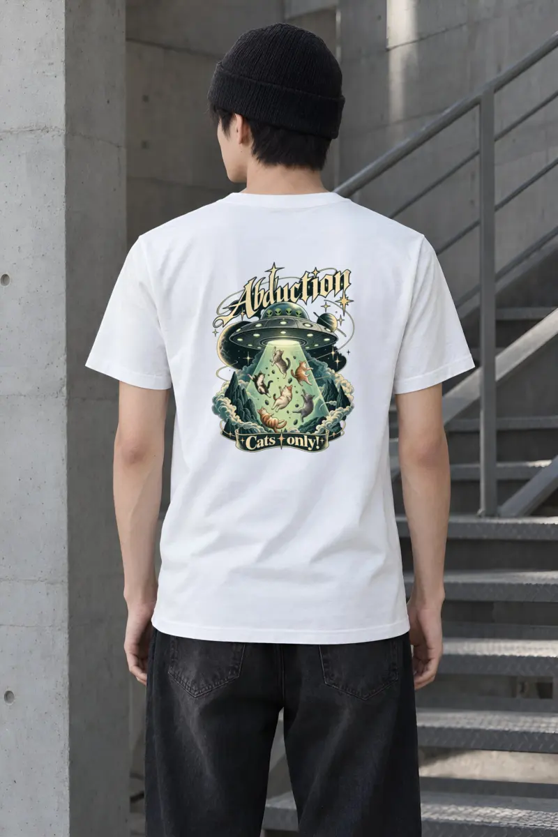 "Abduction Cats" Heavyweight Unisex Crewneck T-shirt
