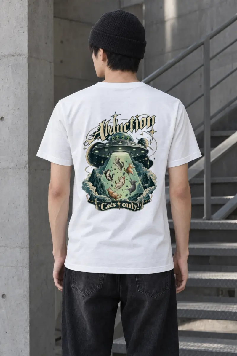 "Abduction Cats" Heavyweight Unisex Crewneck T-shirt