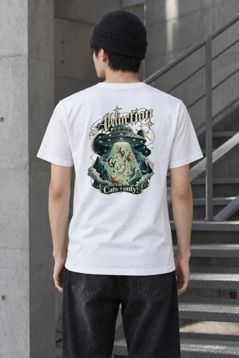"Abduction Cats" Heavyweight Unisex Crewneck T-shirt