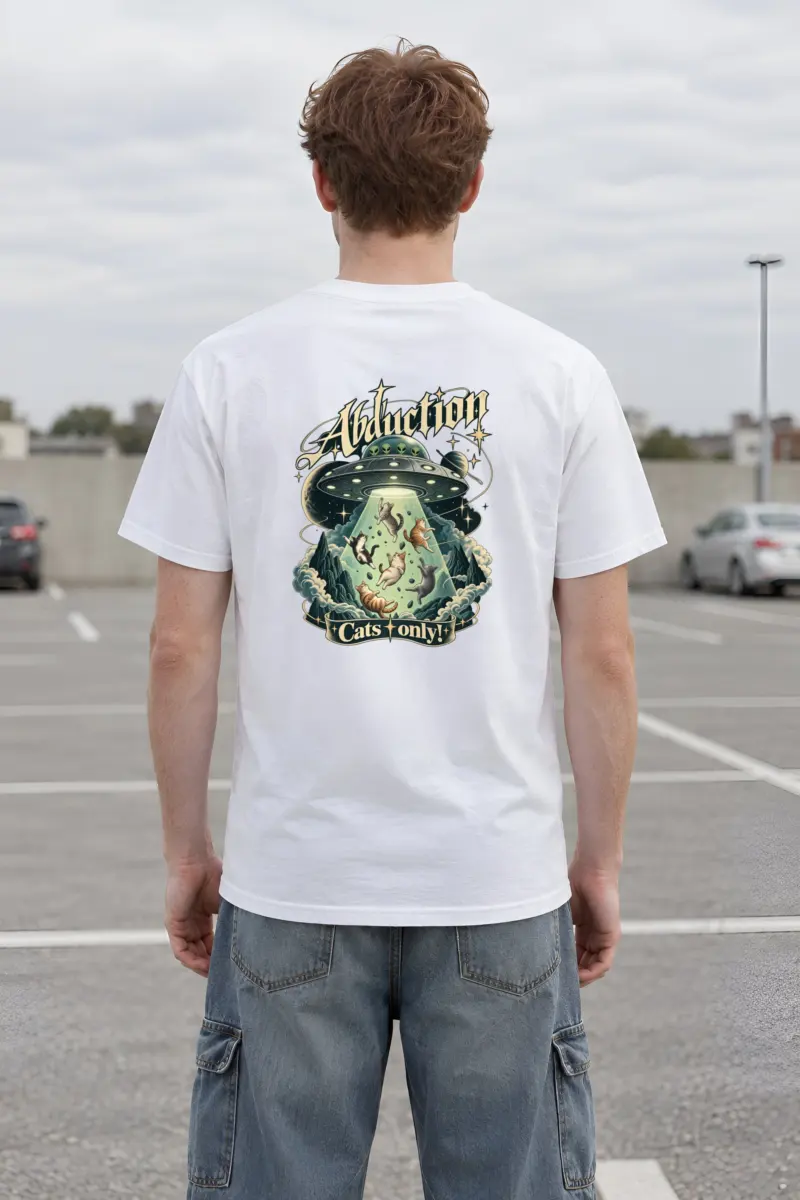 "Abduction Cats" Heavyweight Unisex Crewneck T-shirt