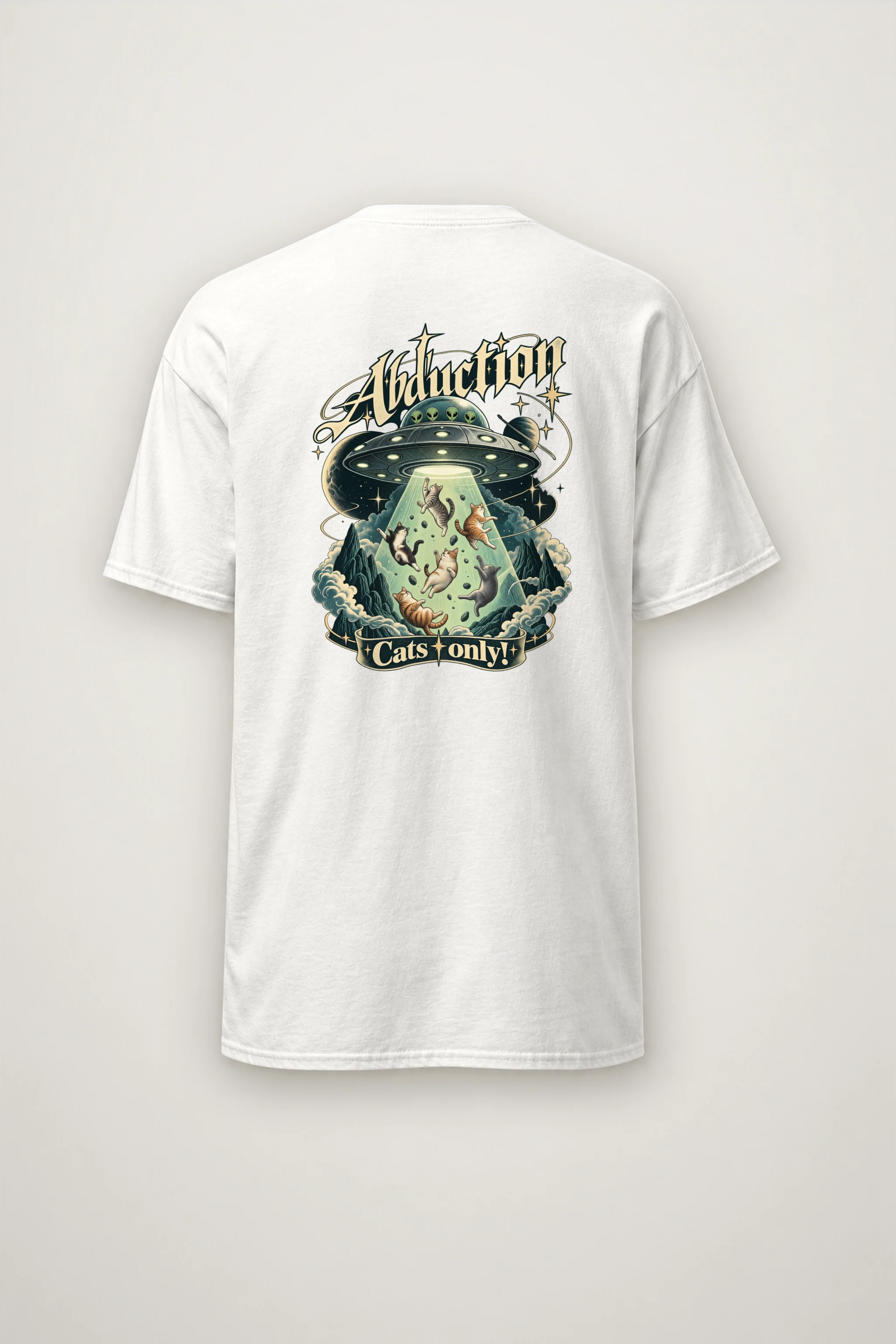 "Abduction Cats" Heavyweight Unisex Crewneck T-shirt