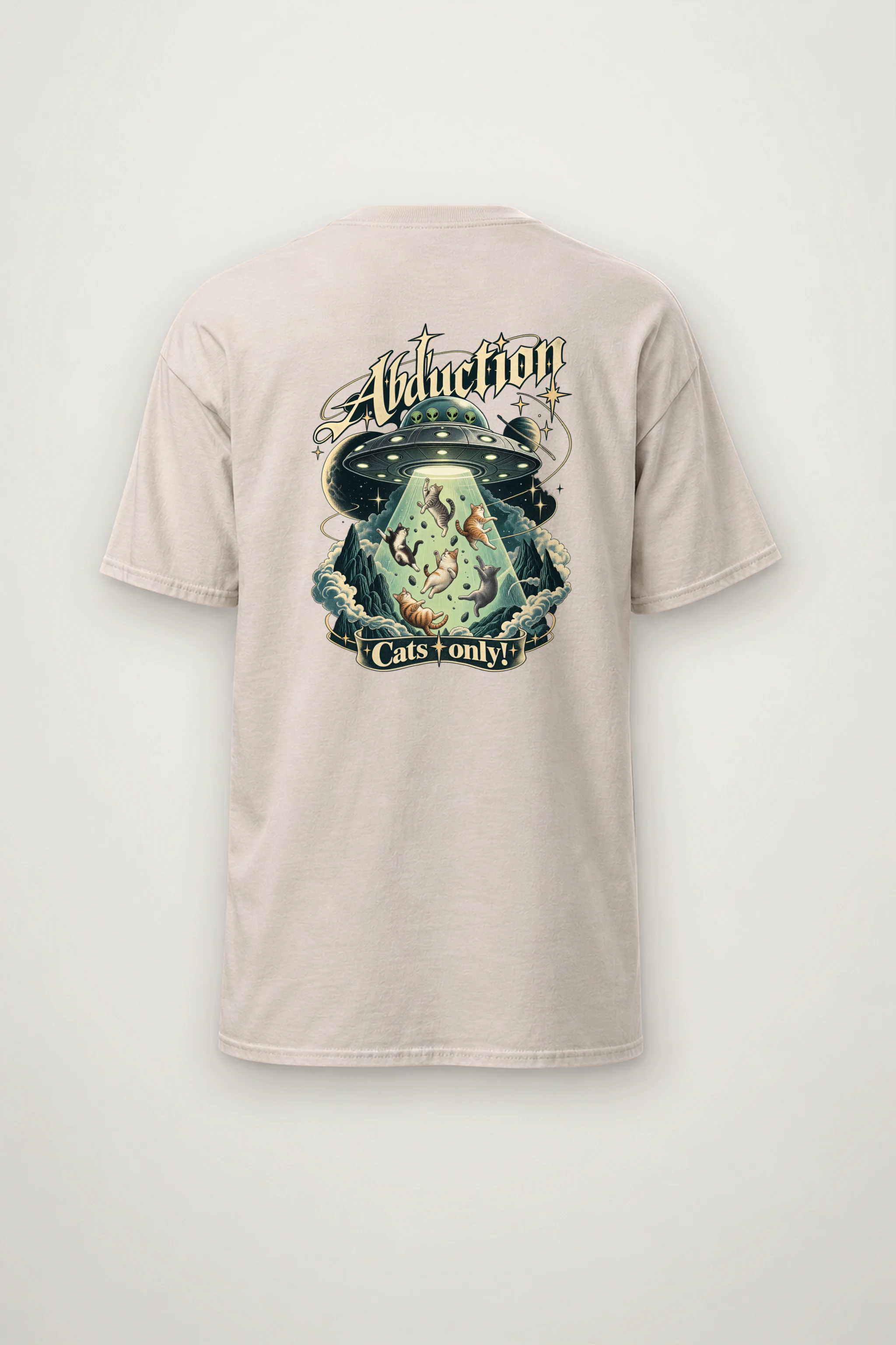 "Abduction Cats" Heavyweight Unisex Crewneck T-shirt