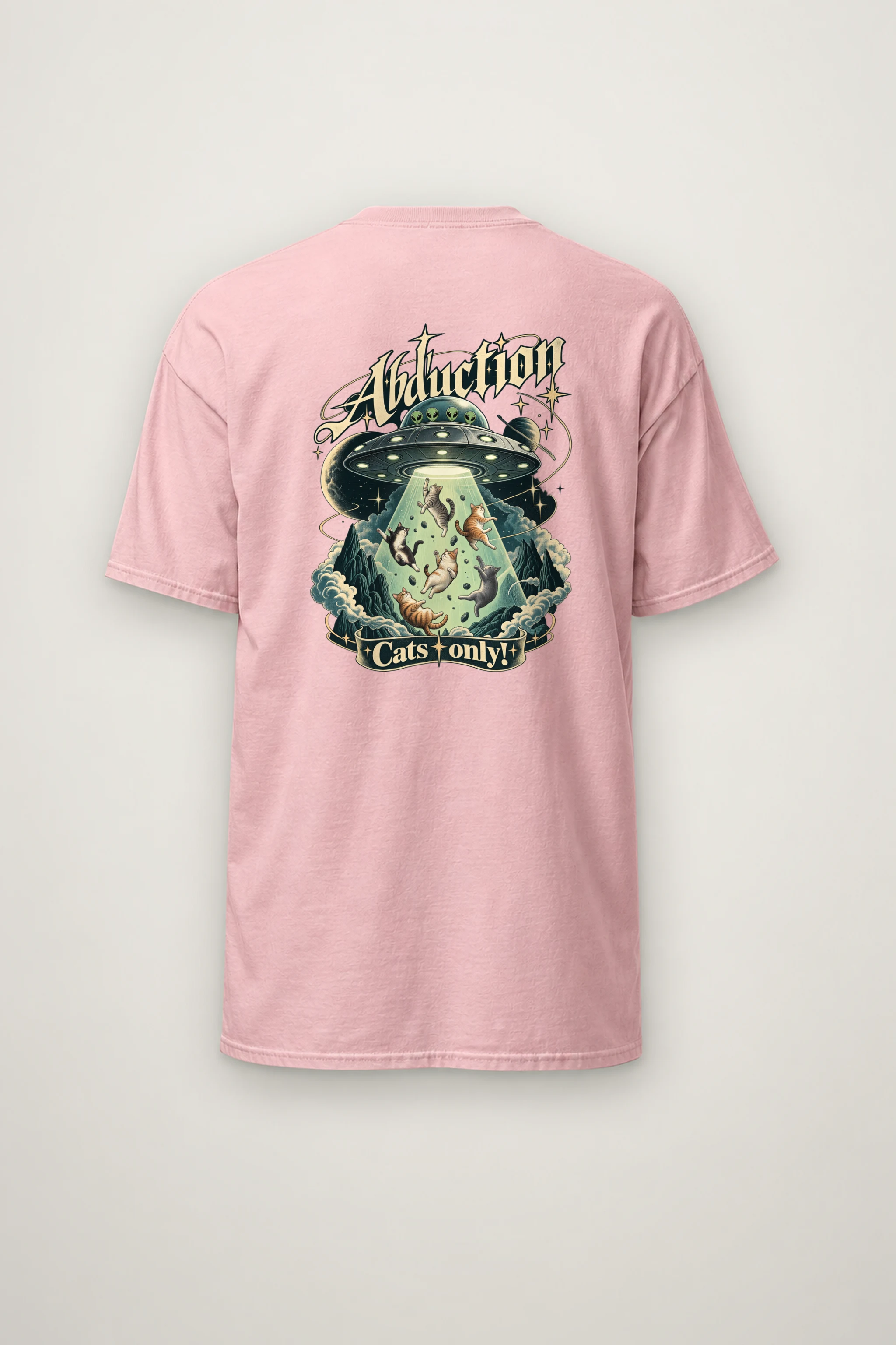 "Abduction Cats" Heavyweight Unisex Crewneck T-shirt