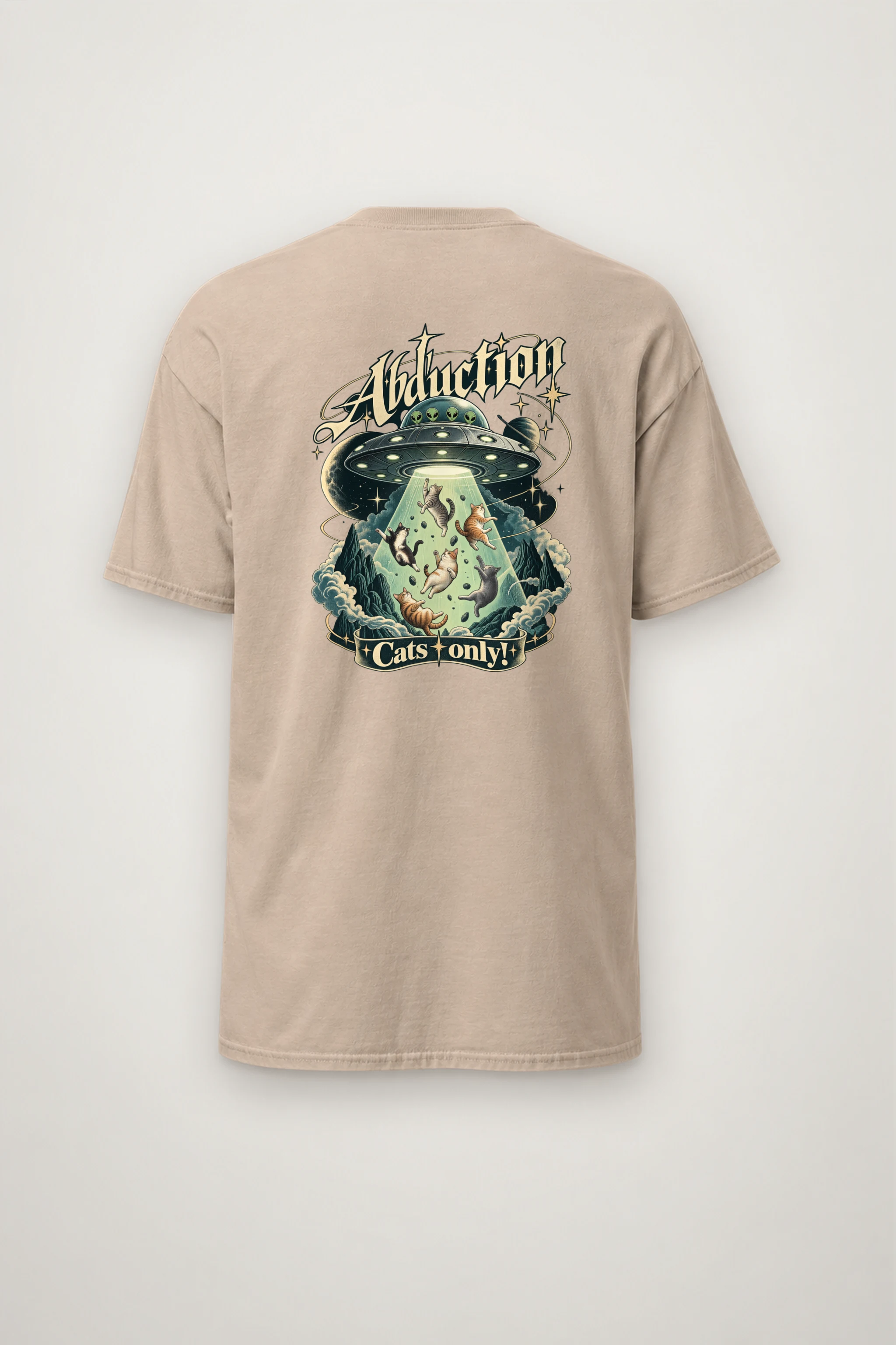 "Abduction Cats" Heavyweight Unisex Crewneck T-shirt