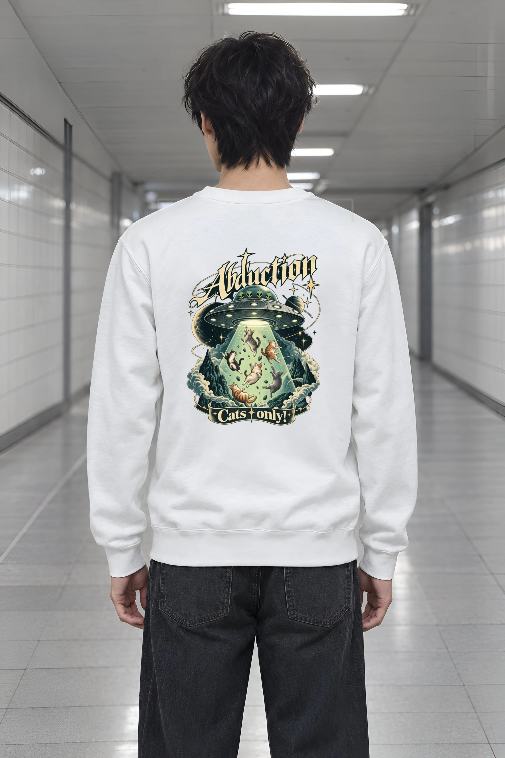 "Abduction Cats Only" Heavy Blend Unisex Crewneck Sweatshirt