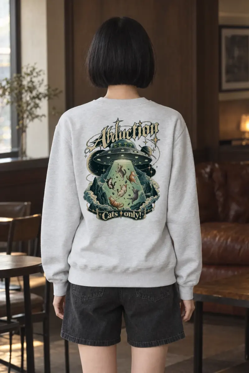 "Abduction Cats Only" Heavy Blend Unisex Crewneck Sweatshirt | Gildan 18000