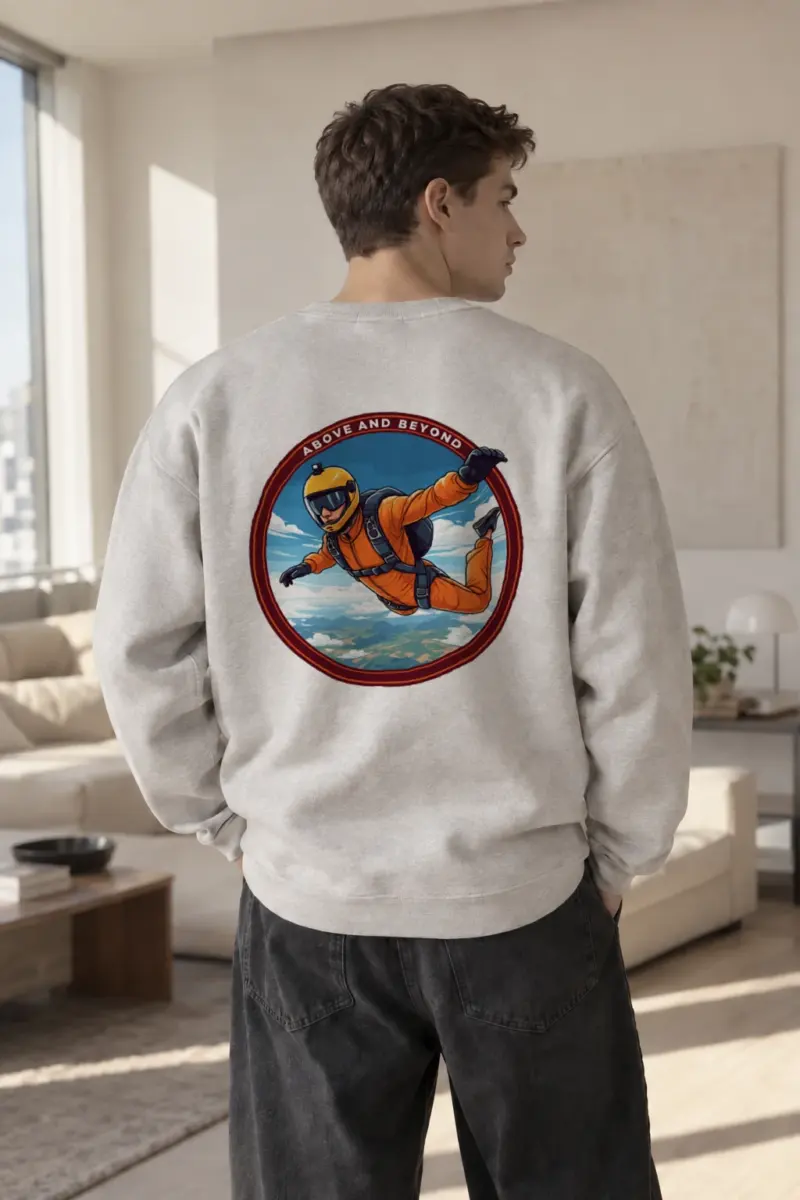 “Above And Beyond” Heavy Blend Unisex Crewneck Sweatshirt | Gildan 18000