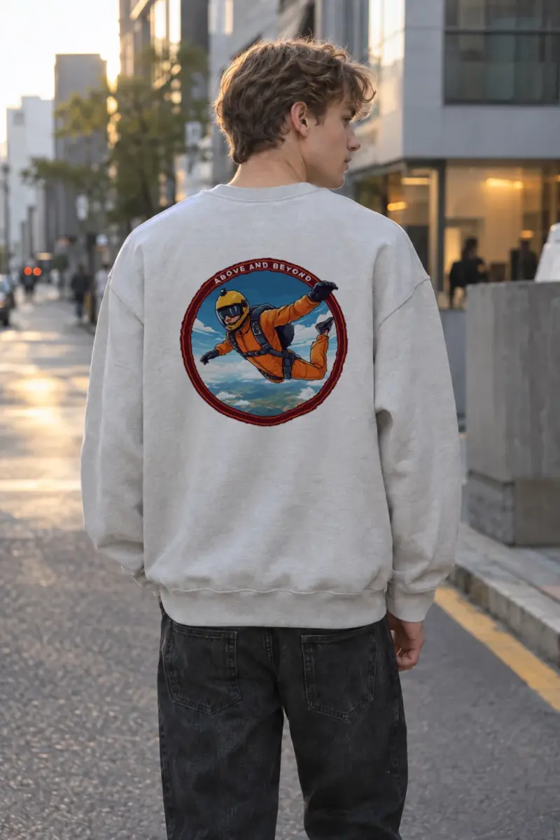 "Above And Beyond" Heavy Blend Unisex Crewneck Sweatshirt | Gildan 18000