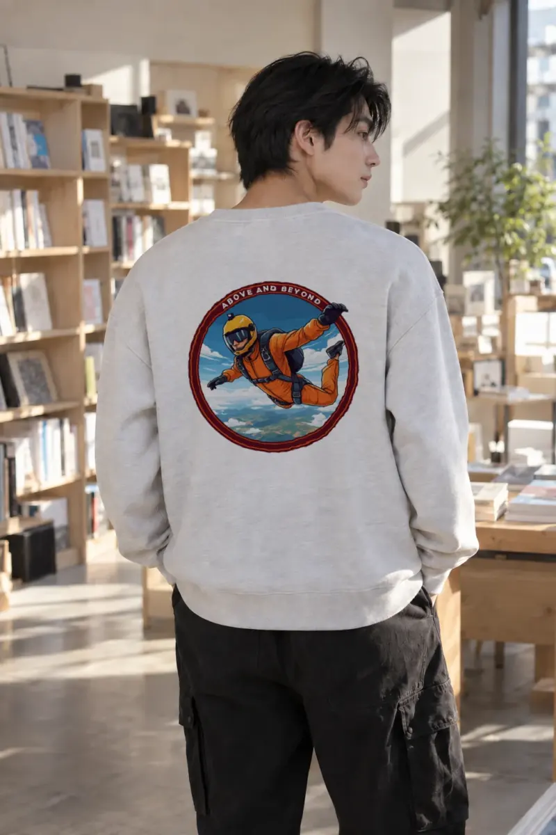 “Above And Beyond” Heavy Blend Unisex Crewneck Sweatshirt | Gildan 18000