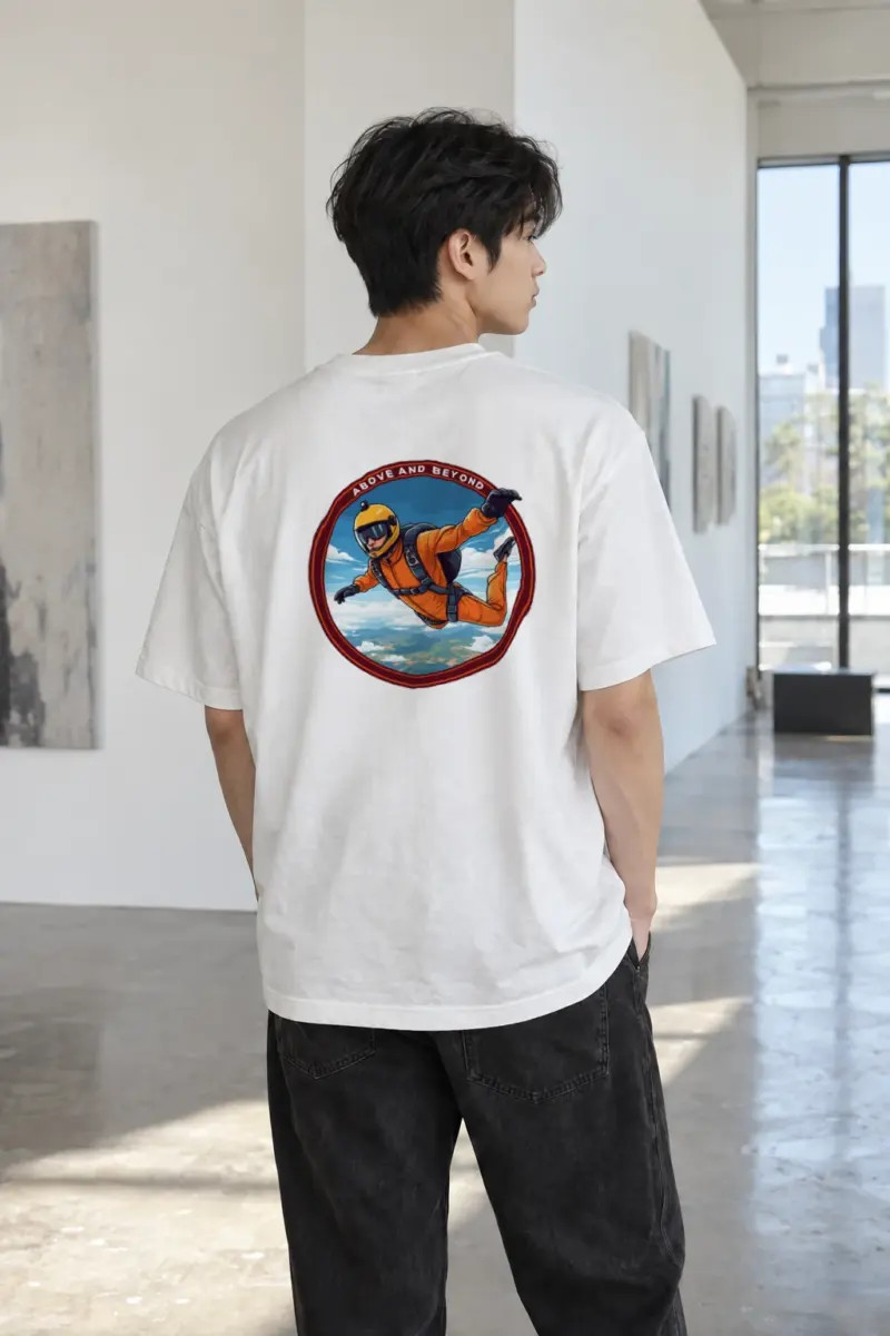 "Above And Beyond" Heavyweight Unisex Crewneck T-shirt | Gildan 5000