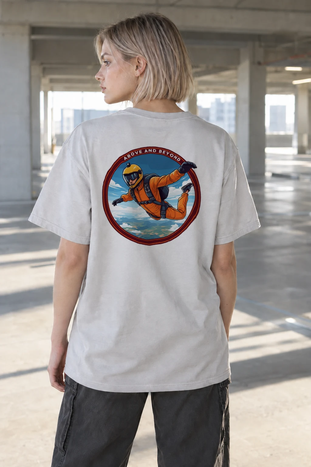 "Above And Beyond" Heavyweight Unisex Crewneck T-shirt | Gildan 5000