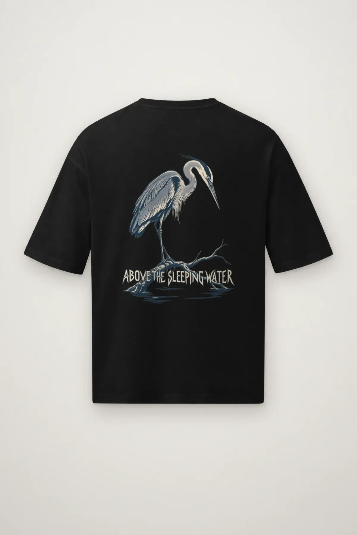 "Above The Sleeping Water" Men's Oversized Heavyweight Crewneck T-Shirt