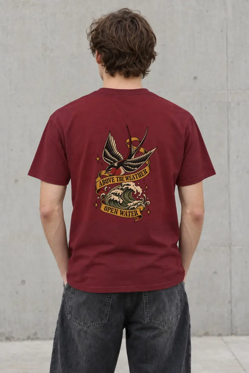 "Above the Weather Open Water" Heavyweight Unisex Crewneck T-shirt