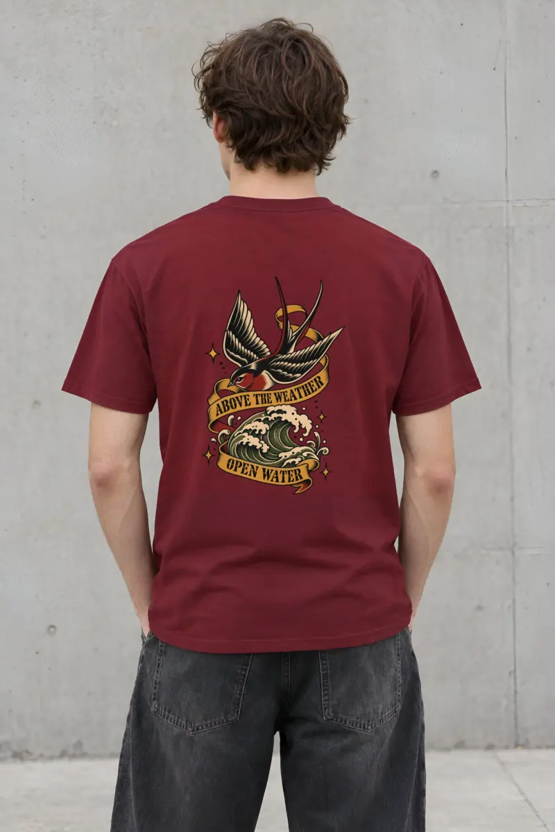 "Above the Weather Open Water" Heavyweight Unisex Crewneck T-shirt