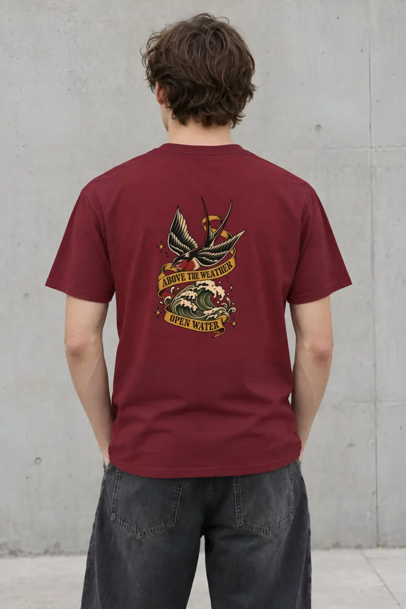 "Above the Weather Open Water" Heavyweight Unisex Crewneck T-shirt