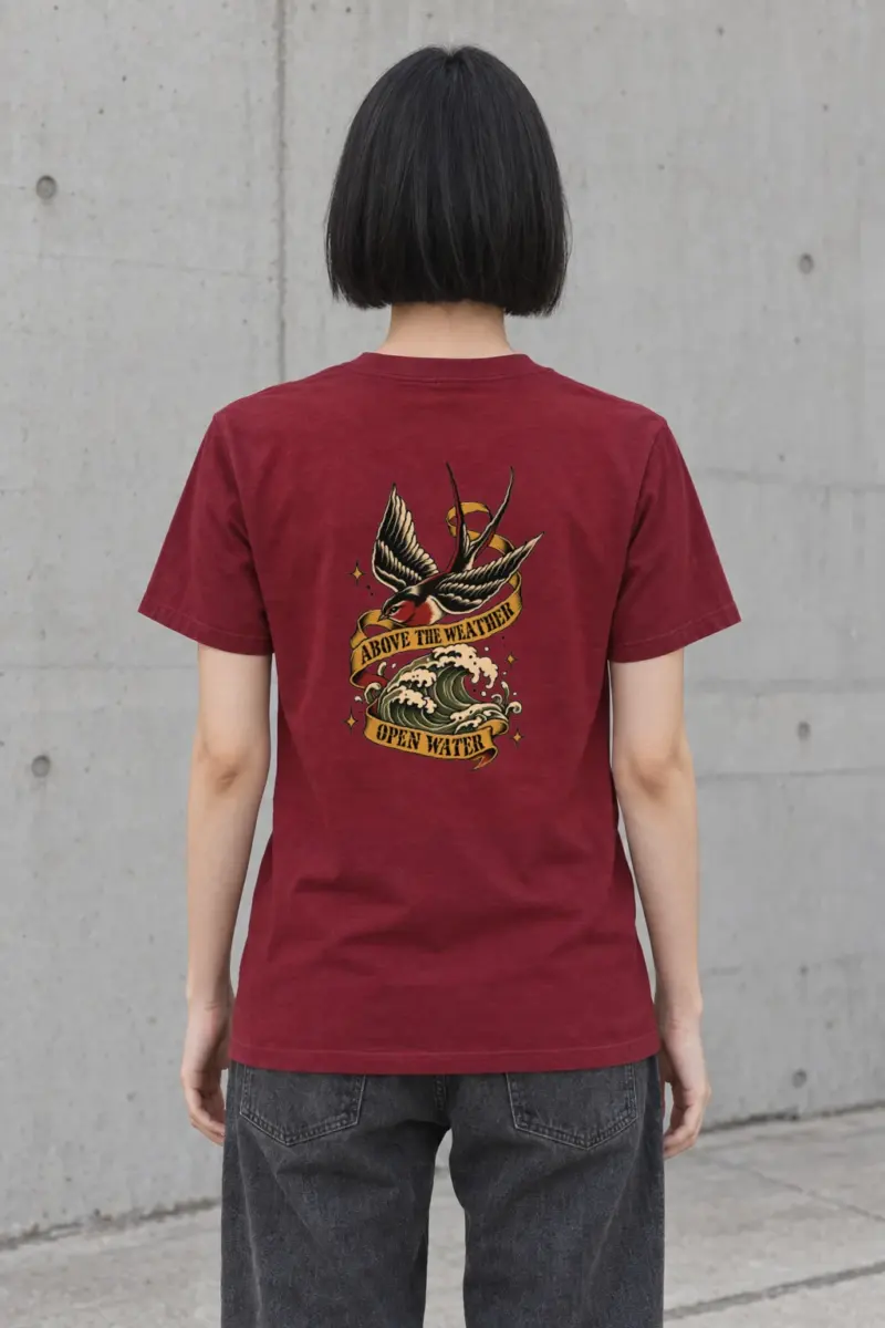 "Above the Weather Open Water" Heavyweight Unisex Crewneck T-shirt