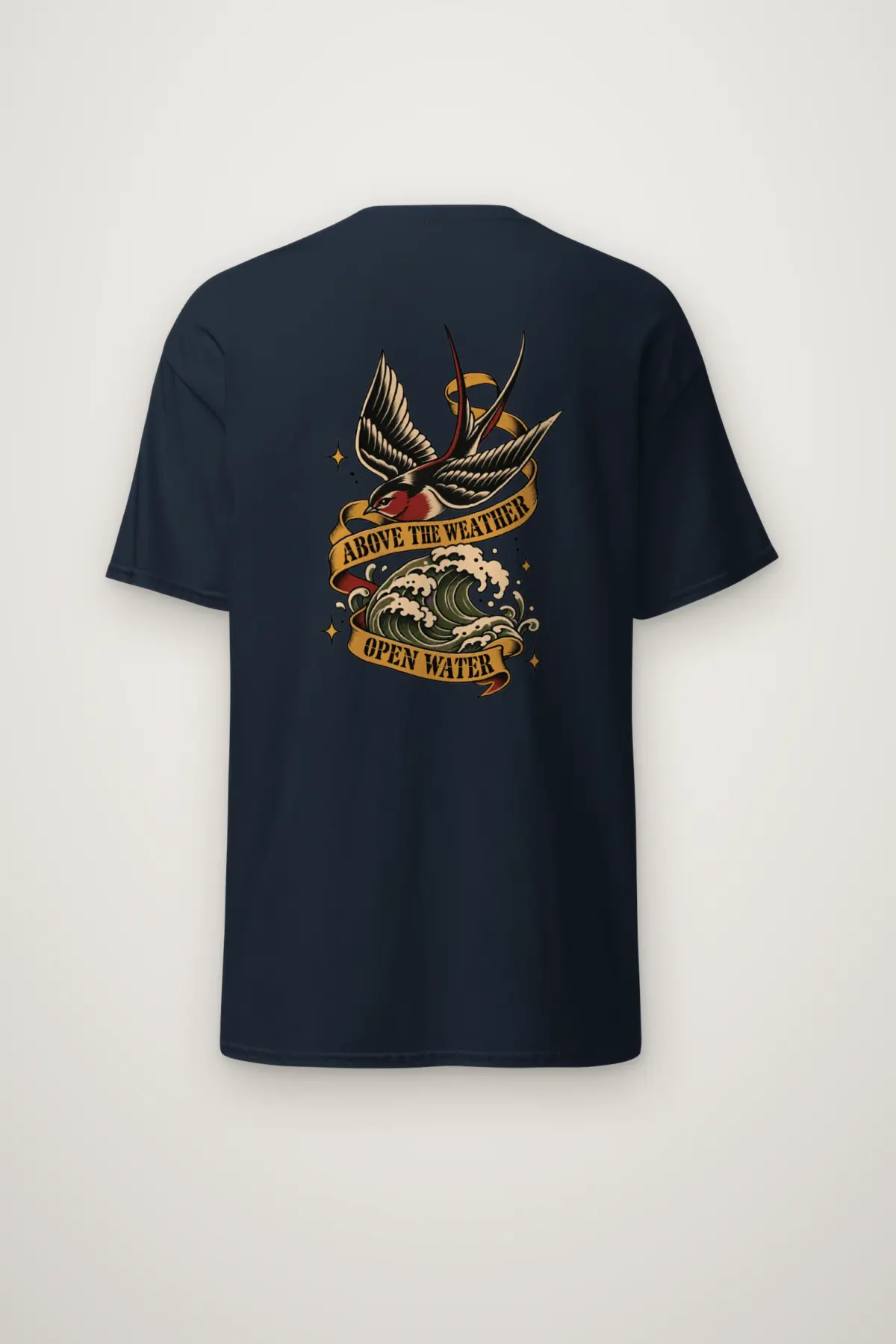 "Above the Weather Open Water" Heavyweight Unisex Crewneck T-shirt