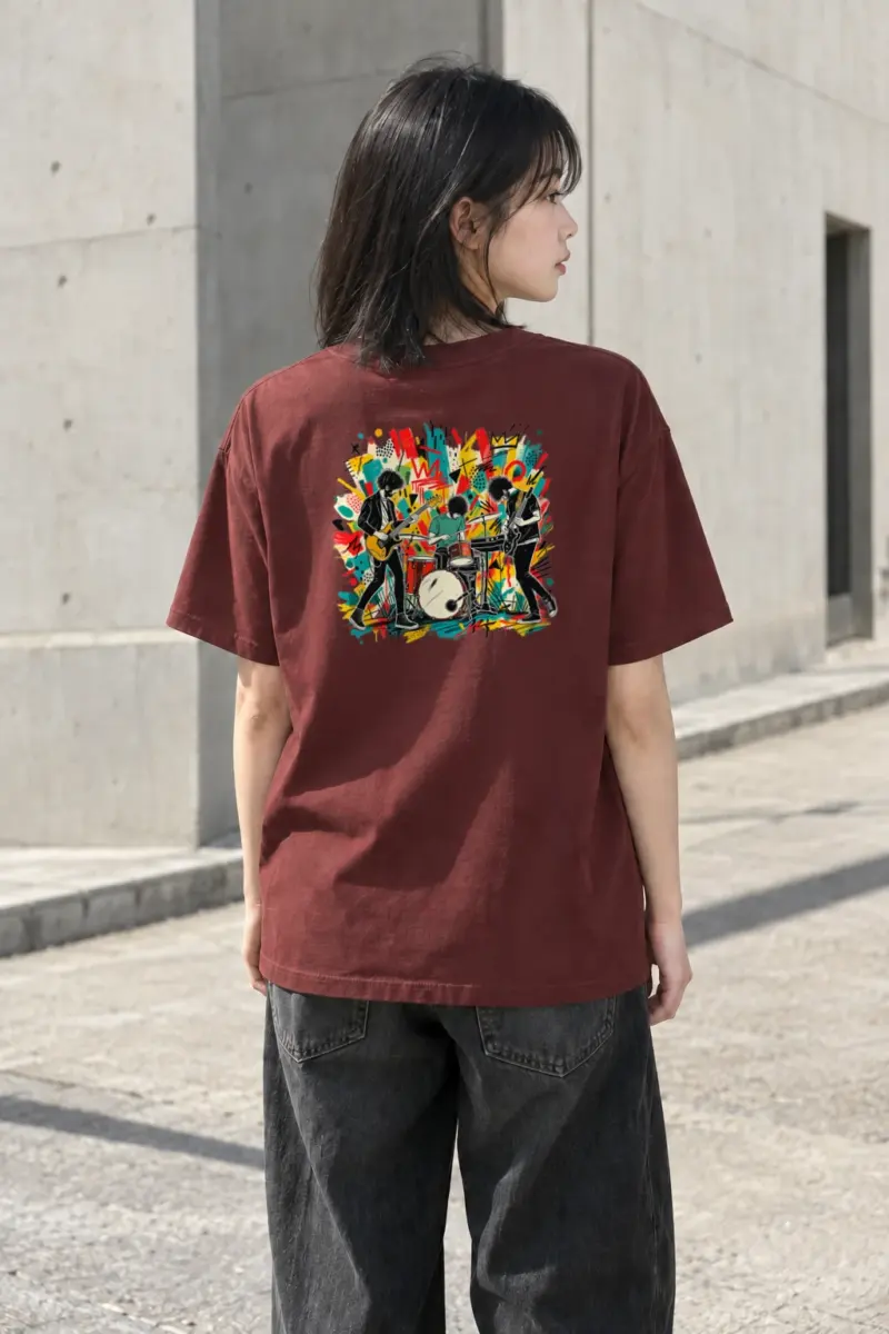 "Abstract Band Jam" Heavyweight Unisex Crewneck T-shirt | Gildan 5000