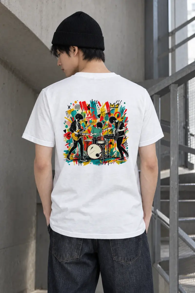 "Abstract Band Jam" Heavyweight Unisex Crewneck T-shirt | Gildan 5000