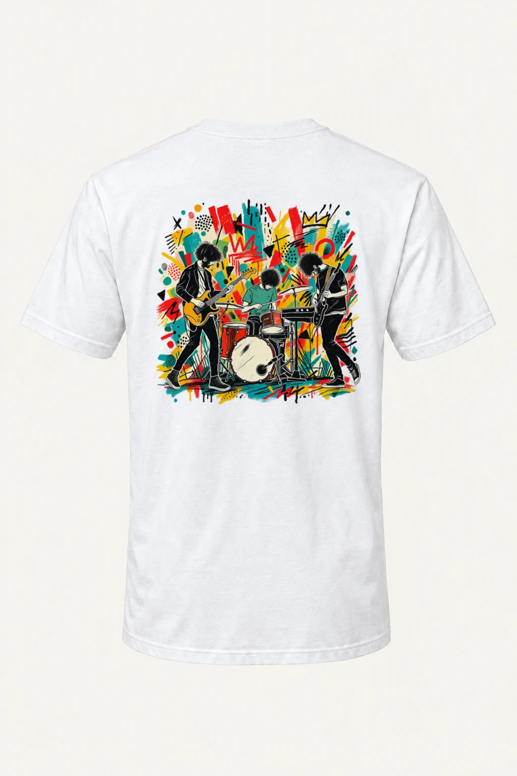 "Abstract Band Jam" Heavyweight Unisex Crewneck T-shirt | Gildan 5000