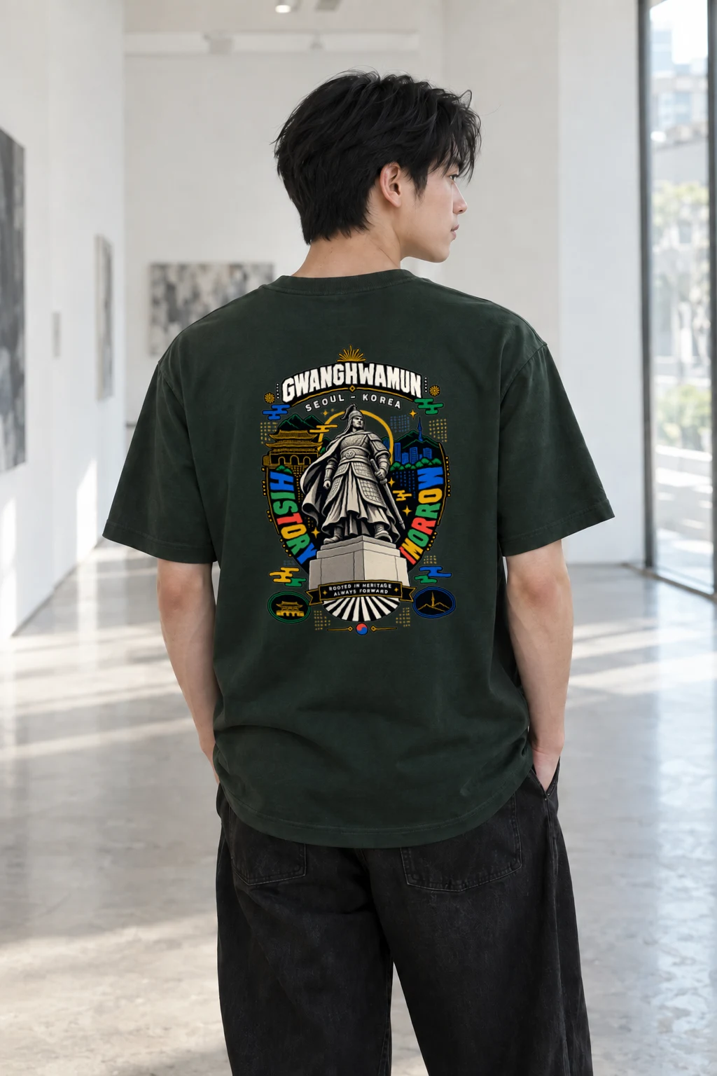 "Admiral Yi Sun-sin Badge" Heavyweight Unisex Crewneck T-shirt