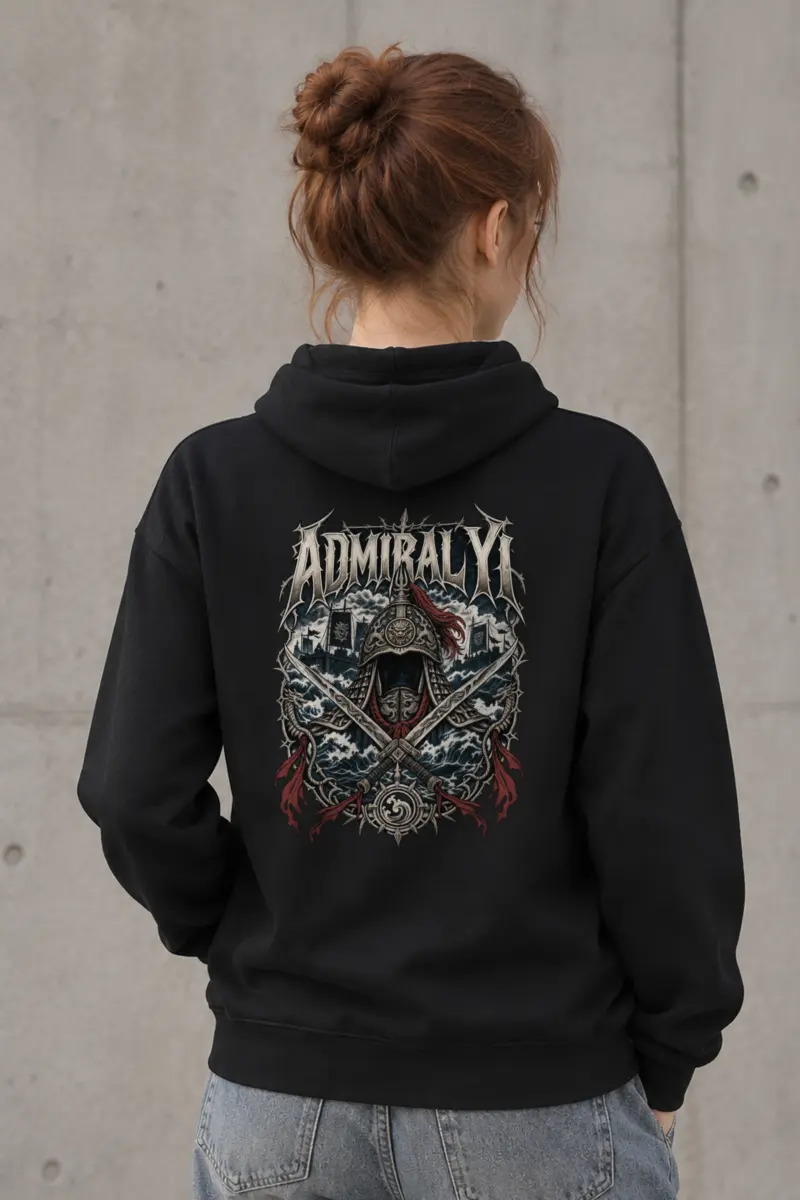 "Metal Crest · Admiral Yi Sun-sin 이순신" Heavy Blend Unisex Pullover Hoodie