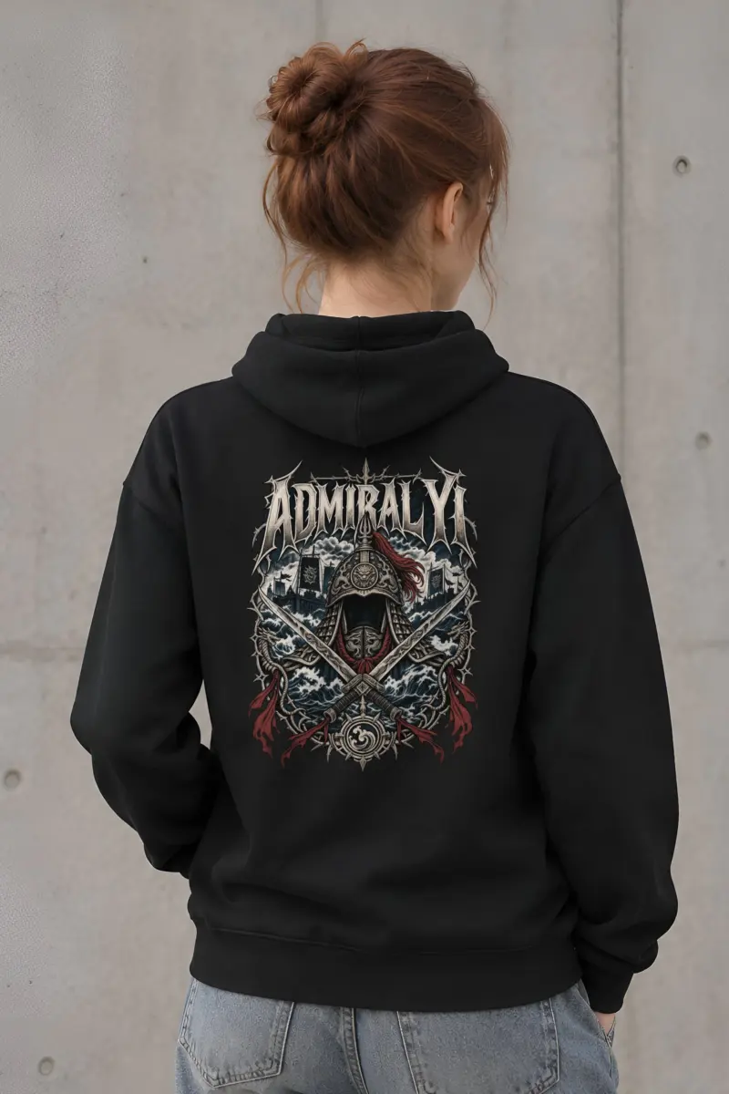 "Metal Crest · Admiral Yi Sun-sin 이순신" Heavy Blend Unisex Pullover Hoodie
