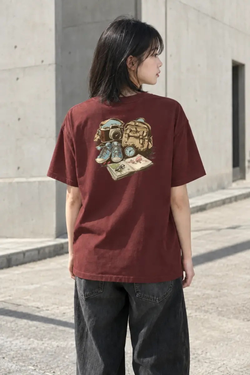 “Adventure Atlas” Heavyweight Unisex Crewneck T-shirt | Gildan 5000