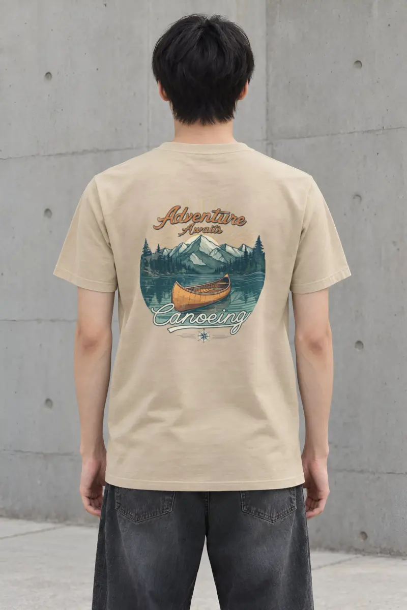 "Adventure Awaits Canoeing" Heavyweight Unisex Crewneck T-shirt