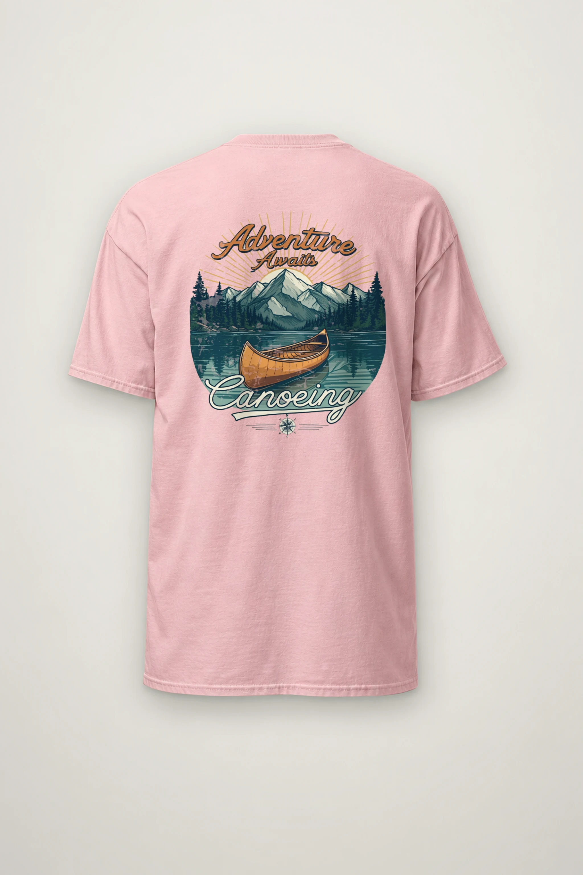 "Adventure Awaits Canoeing" Heavyweight Unisex Crewneck T-shirt