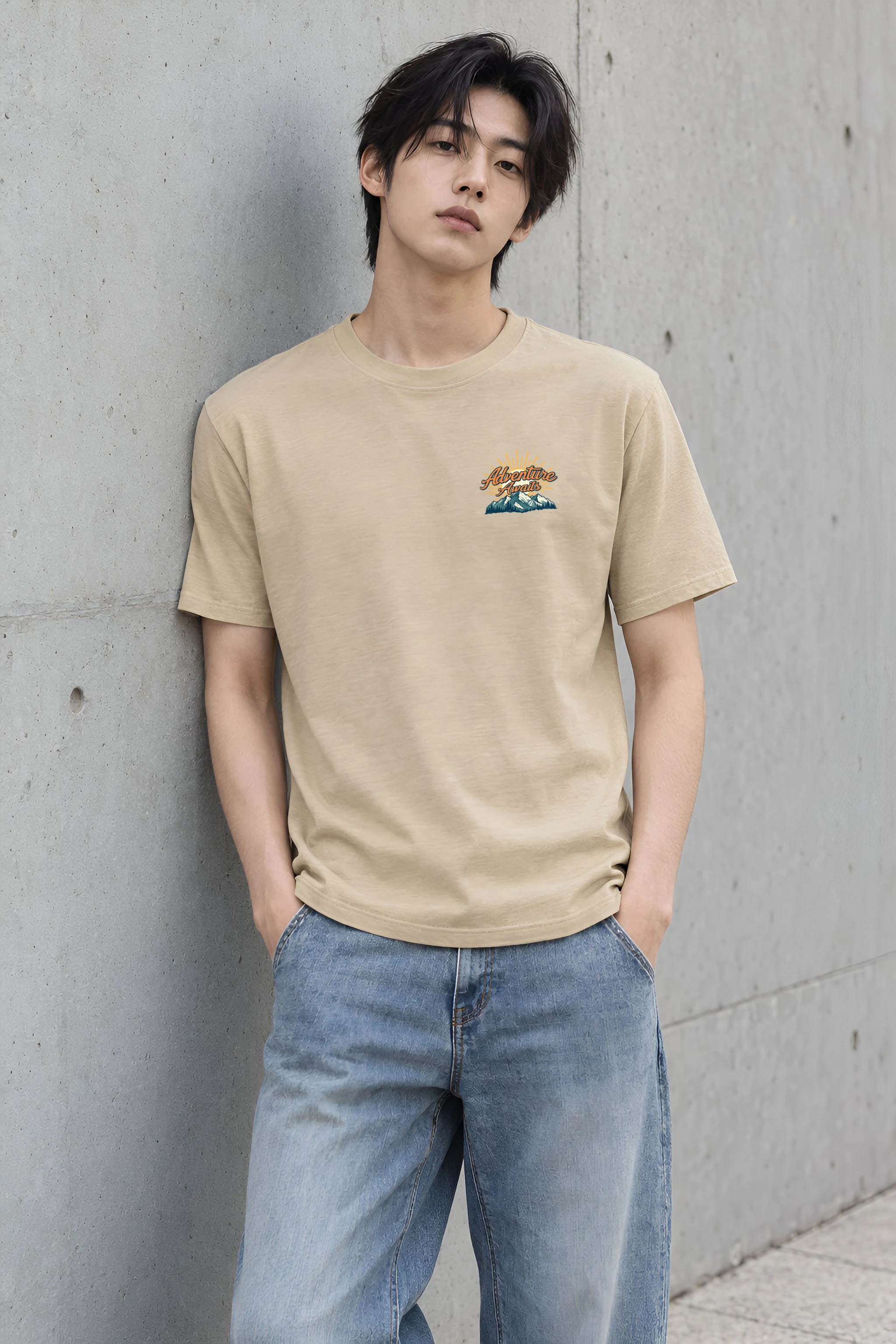 "Adventure Awaits Canoeing" Heavyweight Unisex Crewneck T-shirt