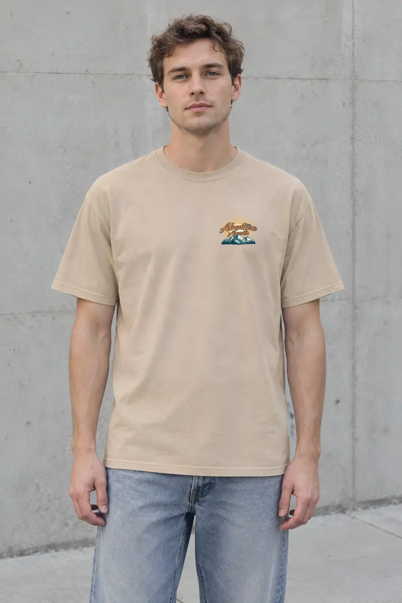 "Adventure Awaits Canoeing" Heavyweight Unisex Crewneck T-shirt